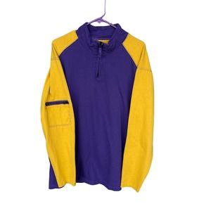 The Territory Ahead Shirt Mens XXL 2X Purple Yellow Quarter Zip Pullover Sweater